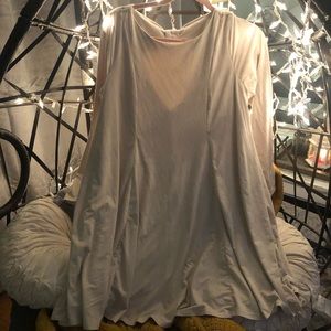 Long sleeve white velvet dress